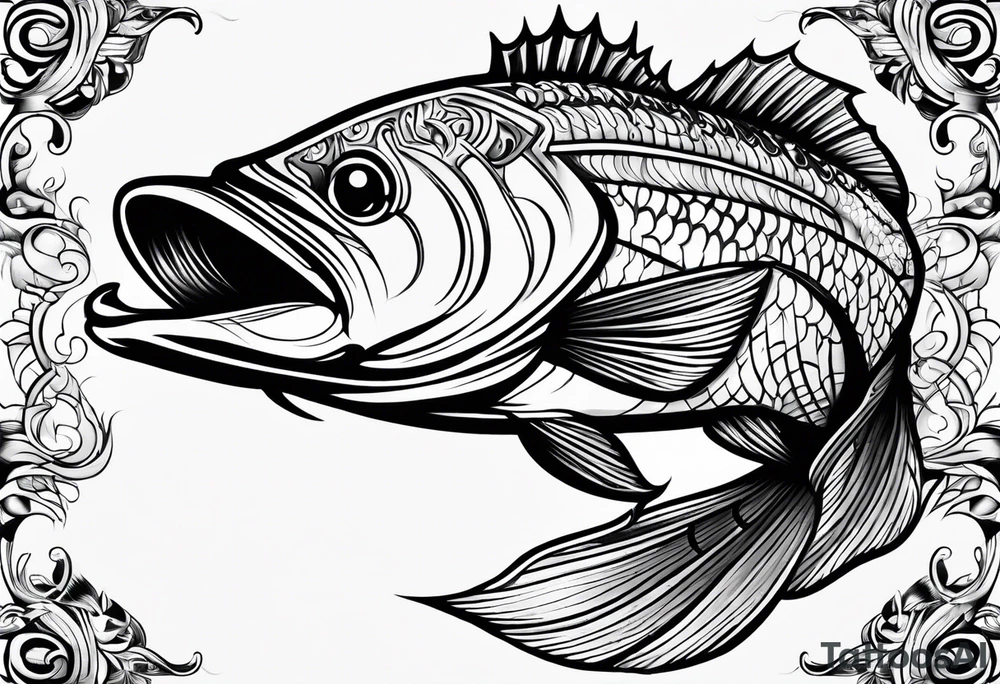 Tribal bass tattoo idea