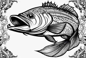 Tribal bass tattoo idea
