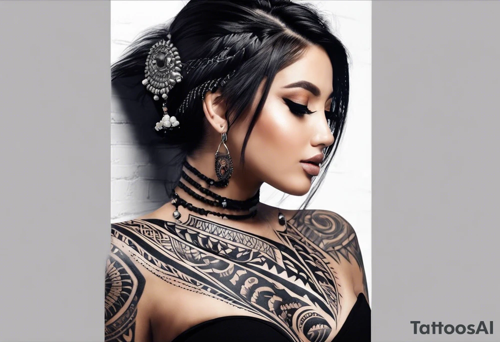 Riandi(04/01/2024) ,Lee-Mari(08/03/2025) , R&A(21/10/2022) include these names with the dates 
Tribal full sleeve tattoo idea