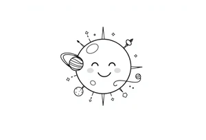 Smiley Cute solar system tattoo idea