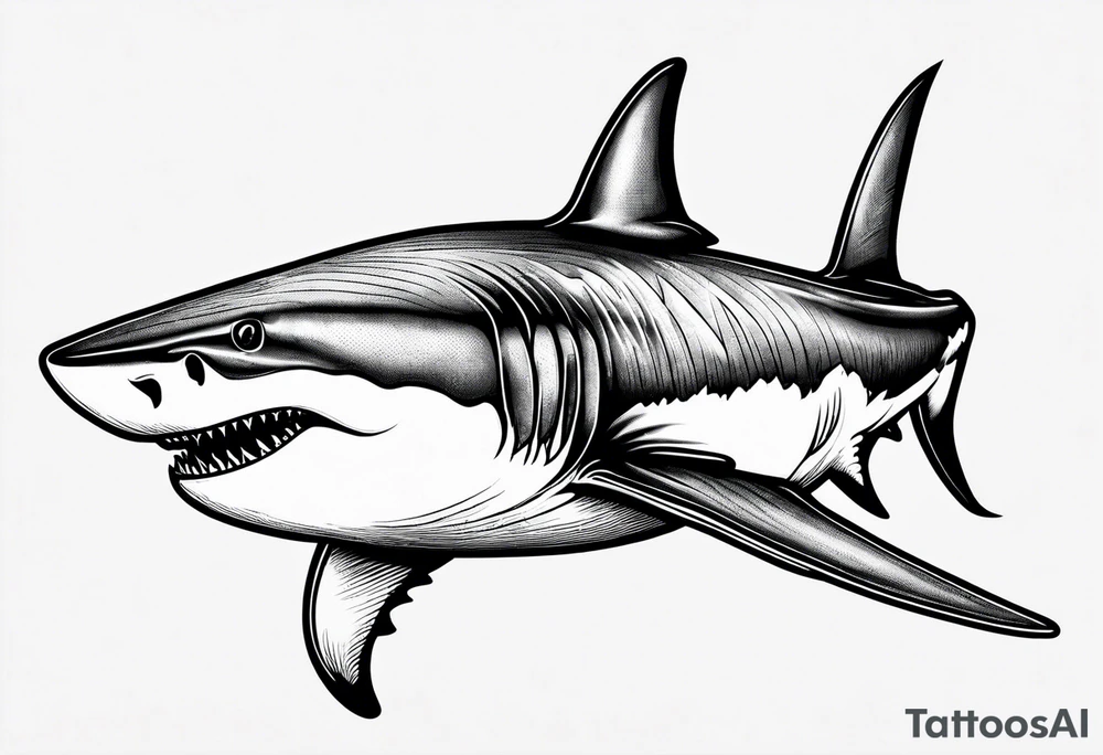 Great white shark tattoo idea