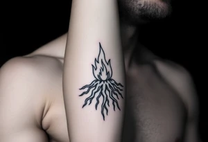 fire in a prison of roots tattoo idea