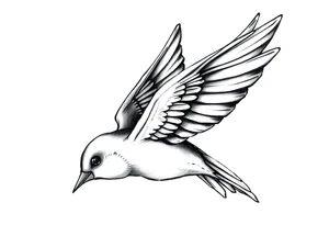 swallow flying with its wings out and forward tattoo idea