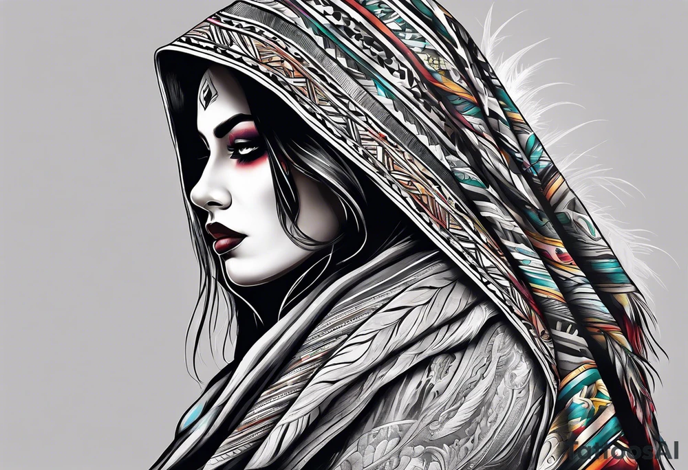 Ghost with sarape tattoo idea