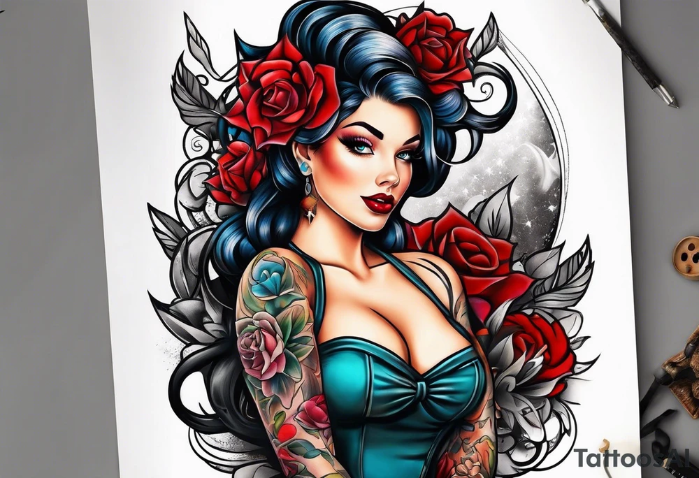 Pinup girl tattoo idea