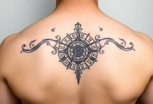 vintage roman numerals within ornate clockwork mechanism tattoo idea
