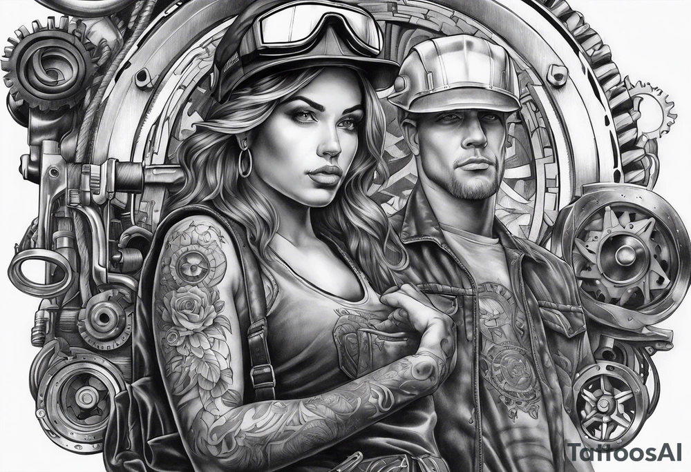 Mechanic and god tattoo idea
