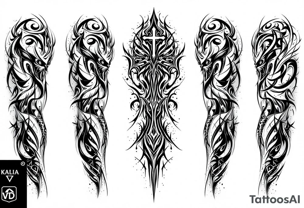 Kalia tattoo with a name "veronesi" with a cross tattoo idea