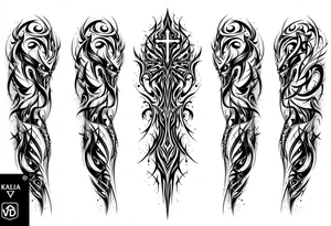 Kalia tattoo with a name "veronesi" with a cross tattoo idea