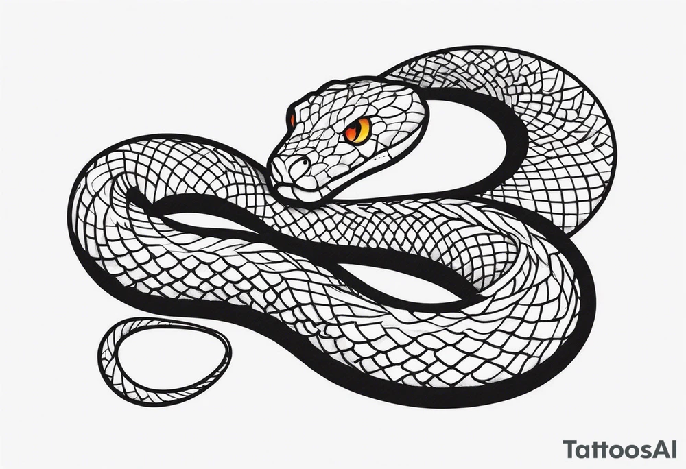 cute snake tattoo idea