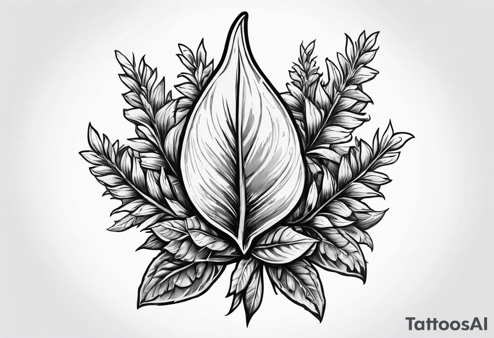 Arrowhead wrapped in lavender plant tattoo idea Arrowhead wrapped in lavender plant tattoo idea