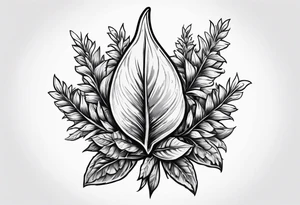 Arrowhead wrapped in lavender plant tattoo idea