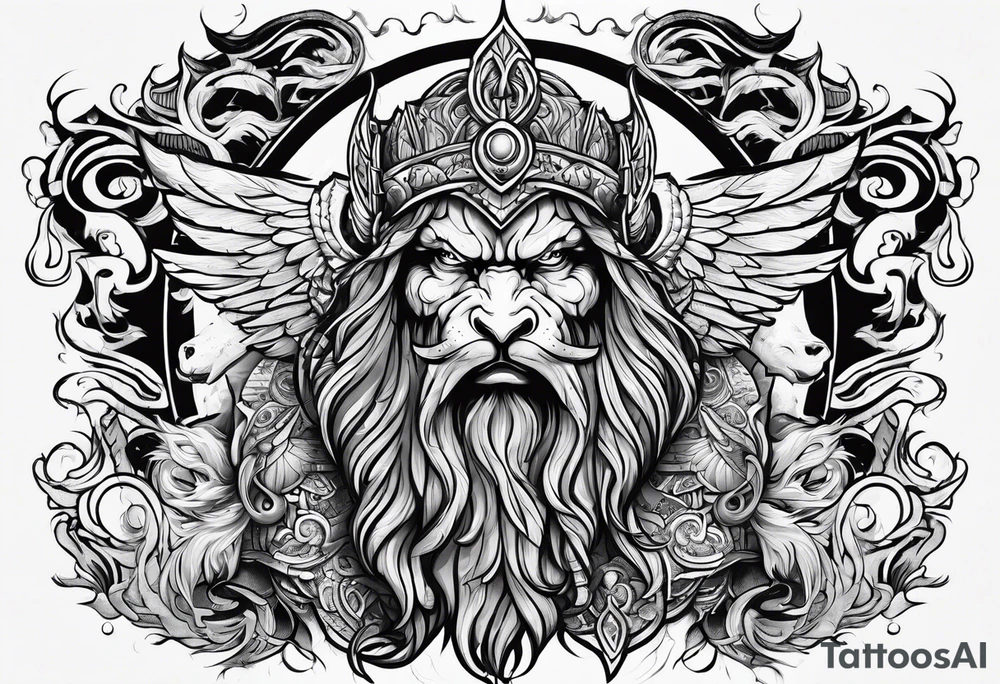 Valhalla mythological tattoo idea