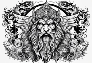 Valhalla mythological tattoo idea