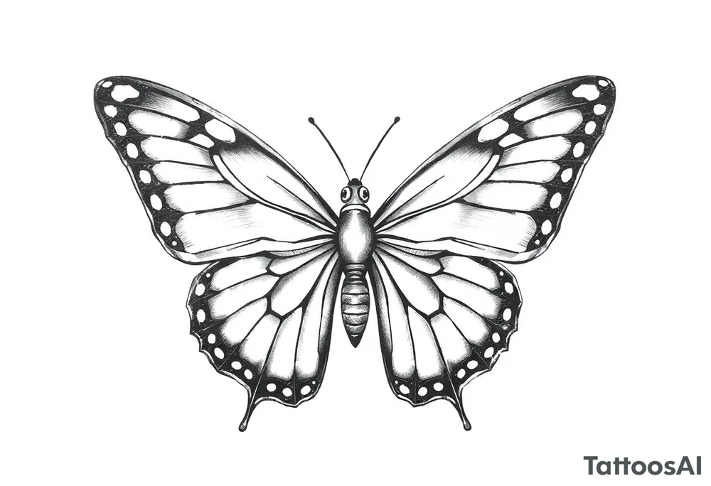 Butterfly tattoo on a neck tattoo idea