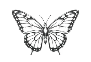 Butterfly tattoo on a neck tattoo idea