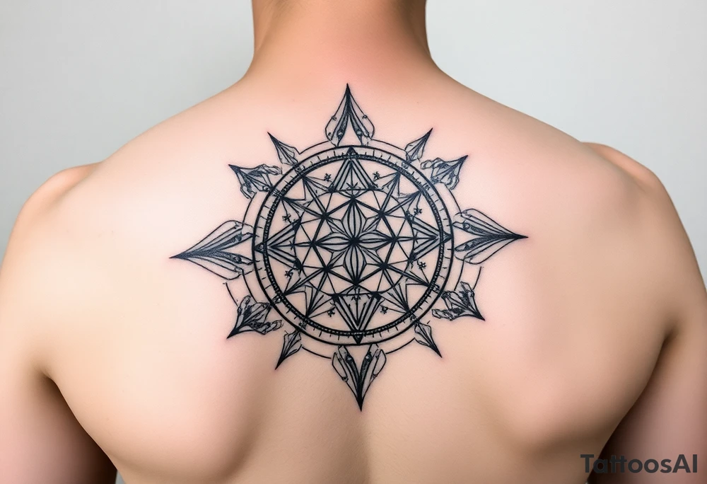celestial space with the scales of time tattoo idea