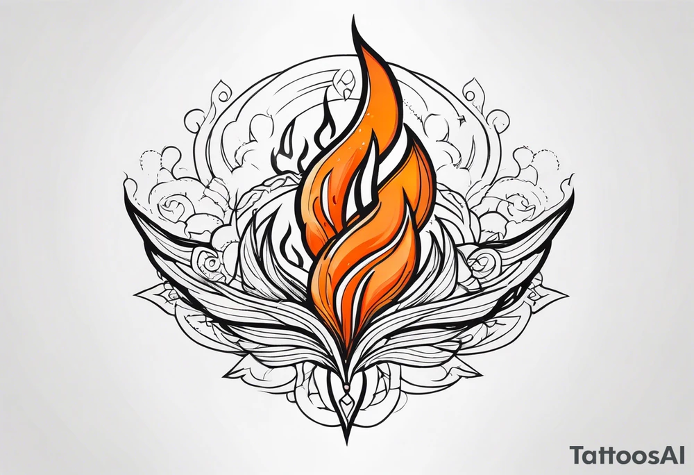 orange fire tattoo idea