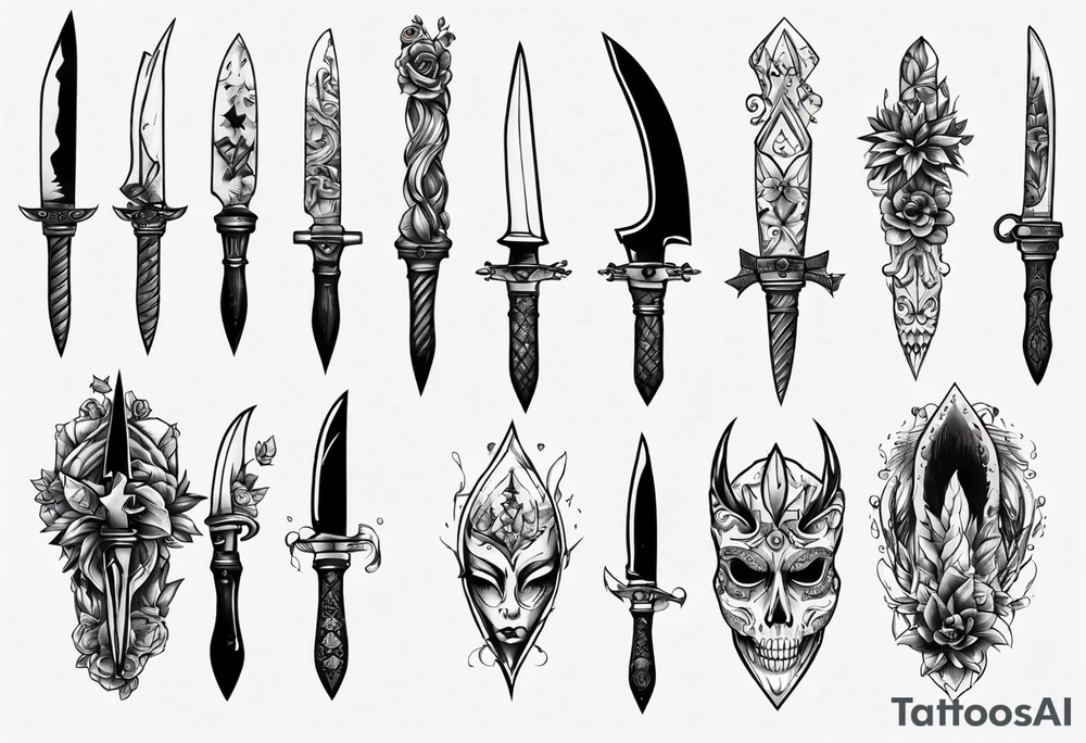 Stiletto knife tattoo idea