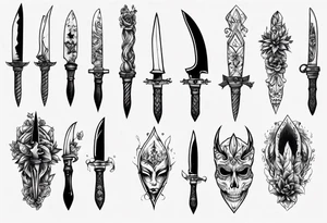 Stiletto knife tattoo idea