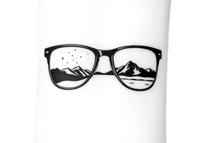 Landscape Reflecting Glasses
You can use the lenses of your glasses to depict a beautiful landscape, such as a sunset, a starry sky tattoo idea