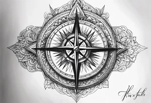 Half face half compass tattoo idea