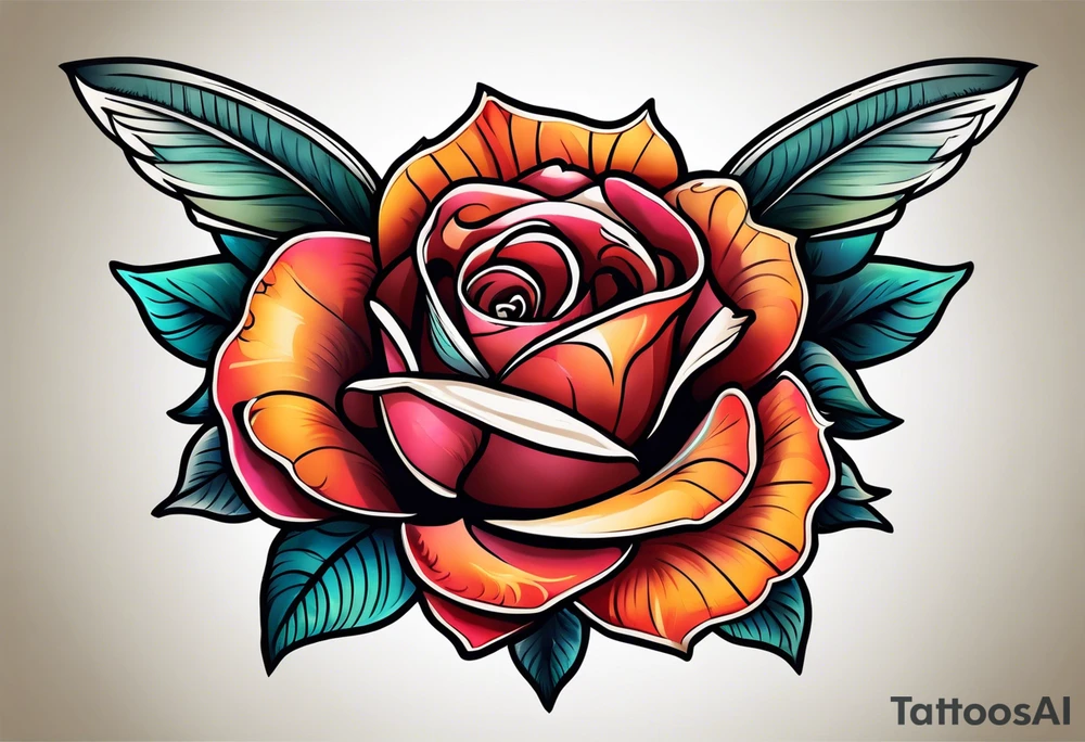 rose traditional tattoo idea