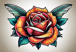 rose traditional tattoo idea