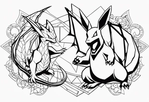 charizard and pikachu tattoo tattoo idea