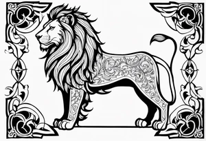 heraldic lion tattoo idea