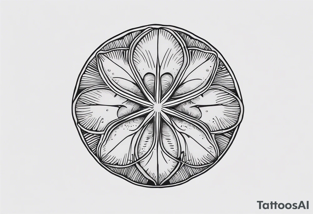 sand dollar fine line very detailed light gray tattoo idea