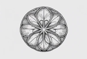 sand dollar fine line very detailed light gray tattoo idea