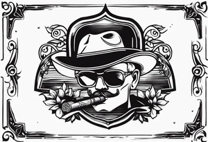 A simple vintage cigar box tattoo idea