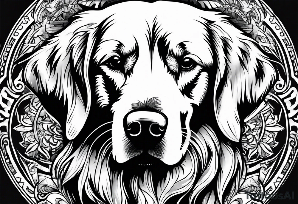 Golden retriever tattoo idea
