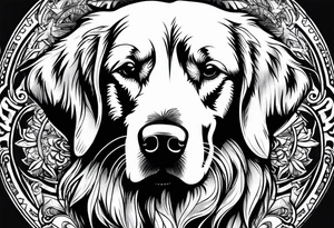 Golden retriever tattoo idea