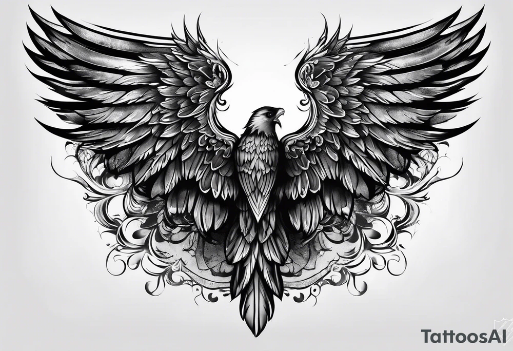 Dark angel wing tattoo idea