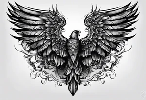 Dark angel wing tattoo idea