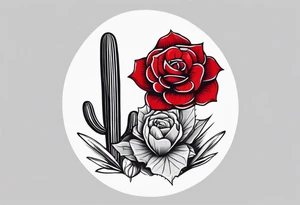 red rose, Mexican hat,  cactus, without skull tattoo idea