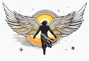 Icarus's myth flying too close to the sun tattoo idea