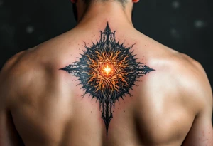 A fiery orange Svarog’s Square evokes divine protection and the creative fire of the sky god. tattoo idea