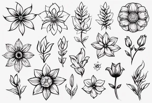 Minimalist Ornemental flower tattoo idea