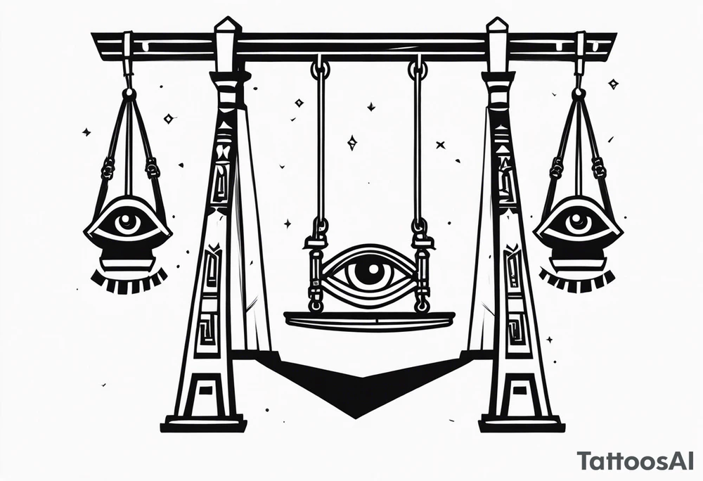 egyptian ank cross and the swings with eyes inside. tattoo idea