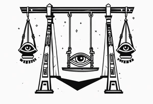 egyptian ank cross and the swings with eyes inside. tattoo idea