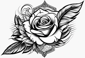 forearm tattoo
a angel feather including a stylish rose with first name Isa encrypted tattoo idea