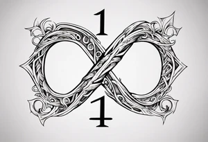 "Design a tattoo that weaves together the number 7 and the number 11, through the infinity symbol." It has to have does 2 numbers well seen. This tatto will be placed on the chest under the clavicle tattoo idea