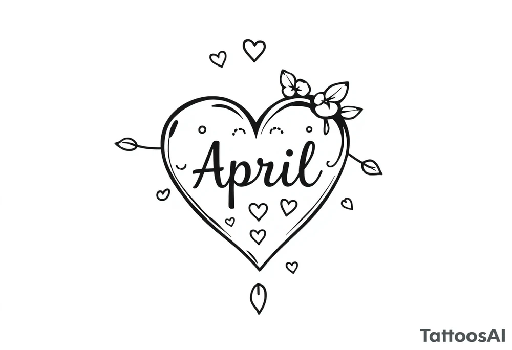 April heart tattoo idea