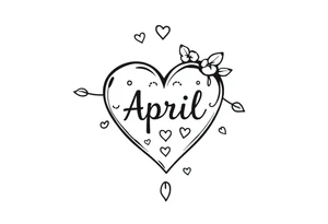 April heart tattoo idea