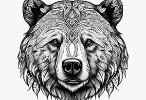 Bear face tattoo idea
