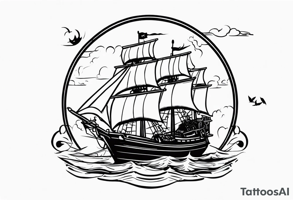 Tattoo bateaux de pirate, film pirate des caraïbe tattoo idea