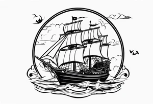 Tattoo bateaux de pirate, film pirate des caraïbe tattoo idea